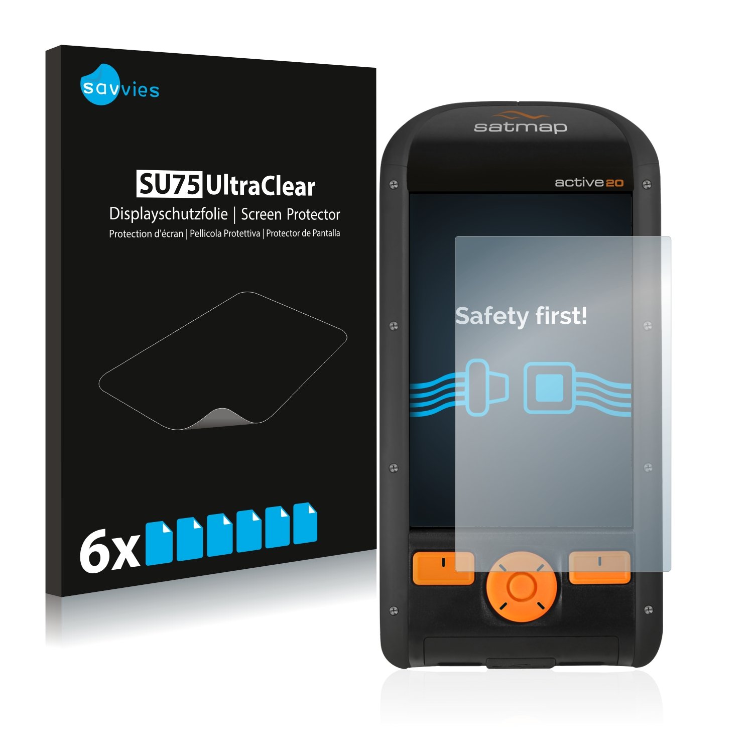 Savvies 6 Pack Screen Protector compatible with Satmap Active 20 Protection Film Clear