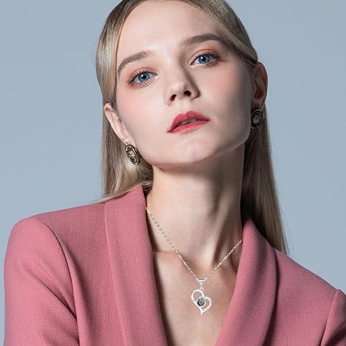 Miniatura 5 de Eternal flower Preserved Real Rose-Crystal Necklace Handmade Fresh Rose Love Heart Pendant Necklace Jewelry GiftsMothers Day Valentines Day Gifts