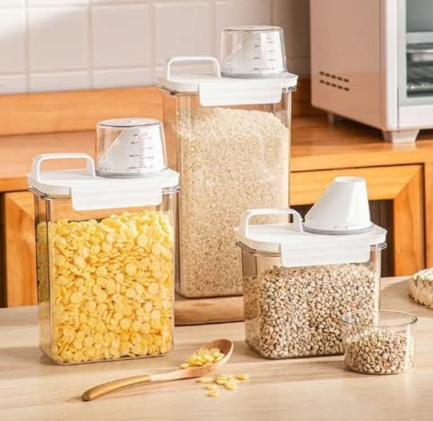 Rice bucket vacuum single person living rice storage container rice bucket with rice cylinder vacuum rice cylinder fashionable rice cylinder transparent (1800ML)