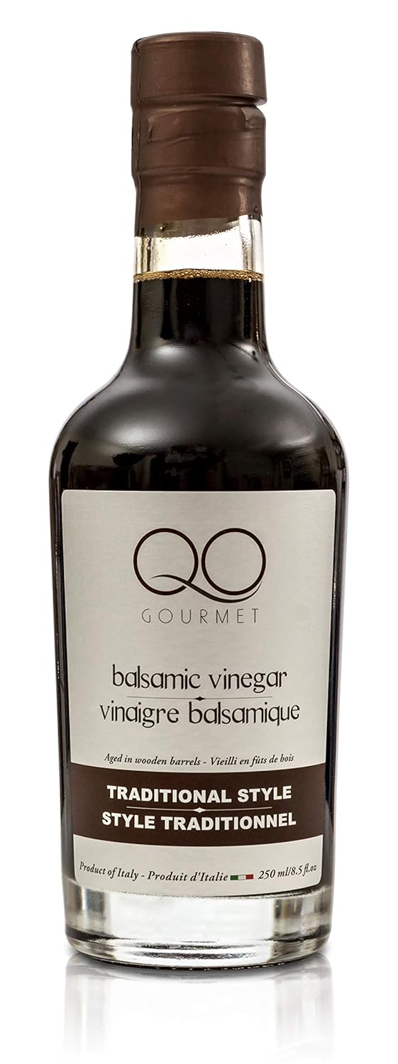 QO Organic Thick Aged Balsamic Vinegar of Modena | 4% Acidity | Gourmet Traditional Style | Dense Premium Italian Vinegar | Aceto Balsamico di Modena | Crafted and Bottled in Modena, Italy | 8.5 fl.oz