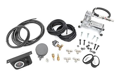 Rough Country Onboard Air Bag Compressor w/Gauge | Air Spring Compressor - 10100 Silver