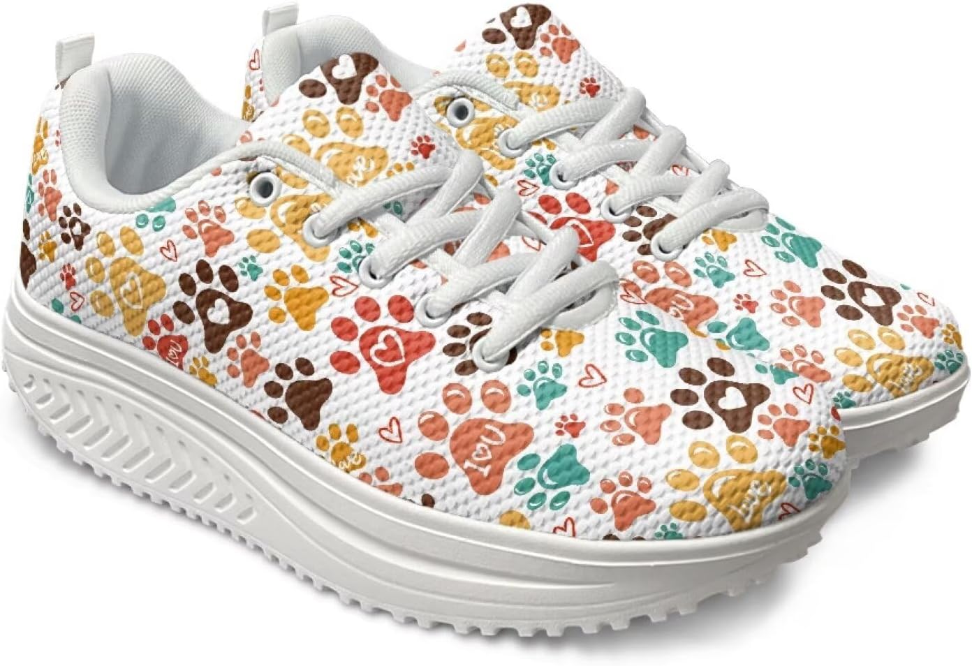 FOR U DESIGNS Fitness Platform Shoes Women Walking Sneaker Casual Wedges Shoes Outdoor for Teenager