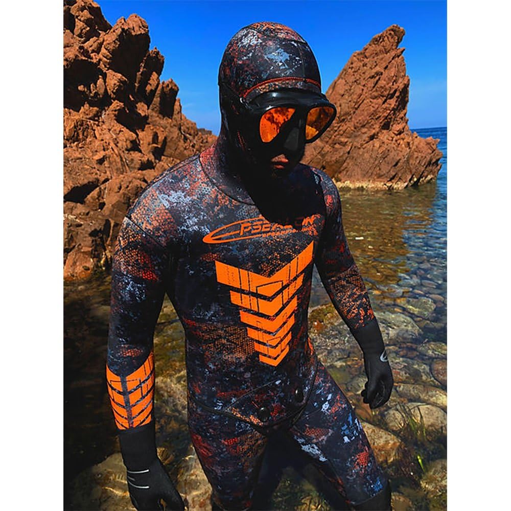 EPSEALON - Chaquetas - 7 mm - NEOS Orange - Caza submarina, buceo - Neopreno Jako - Mangas SCS