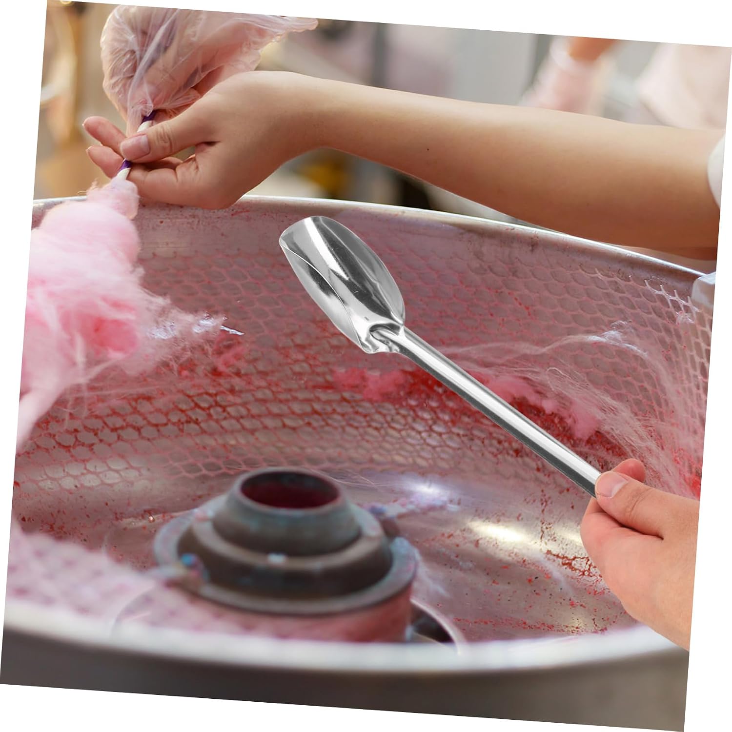 Stainless Steel Marshmallow Sugar Scoop Convenient Food Accessory for Cotton Candy Machines Easy to Use Sugar Spoon for Home and Commercial Use