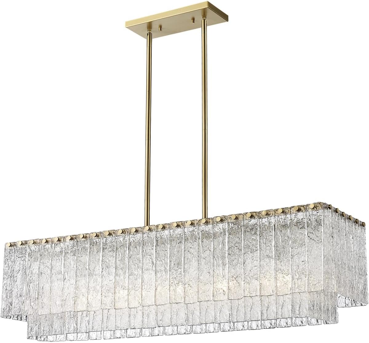 Z-Lite 1943-42L-MGLD Glacier Pendant, 5-Light 500 Total Watts, Modern Gold
