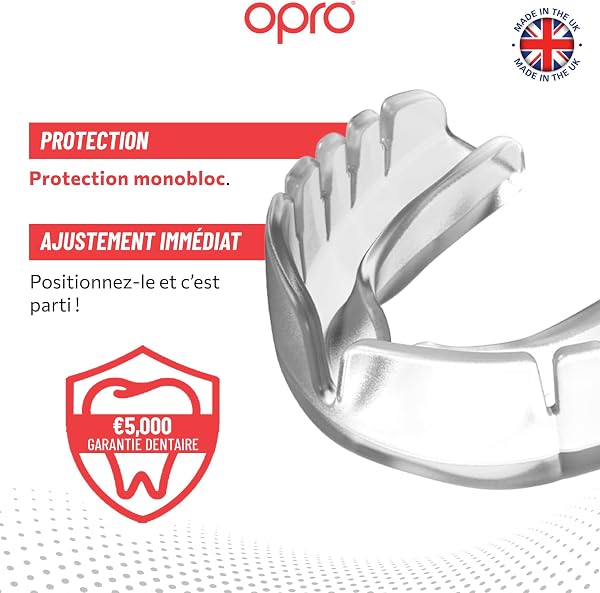 OPRO Protège-dents Snap-Fit – Ajustement Immédiat – Boxe, MMA, Rugby, Hockey – Adultes et Enfants – Antichoc – Garantie Dentaire Incluse - 3