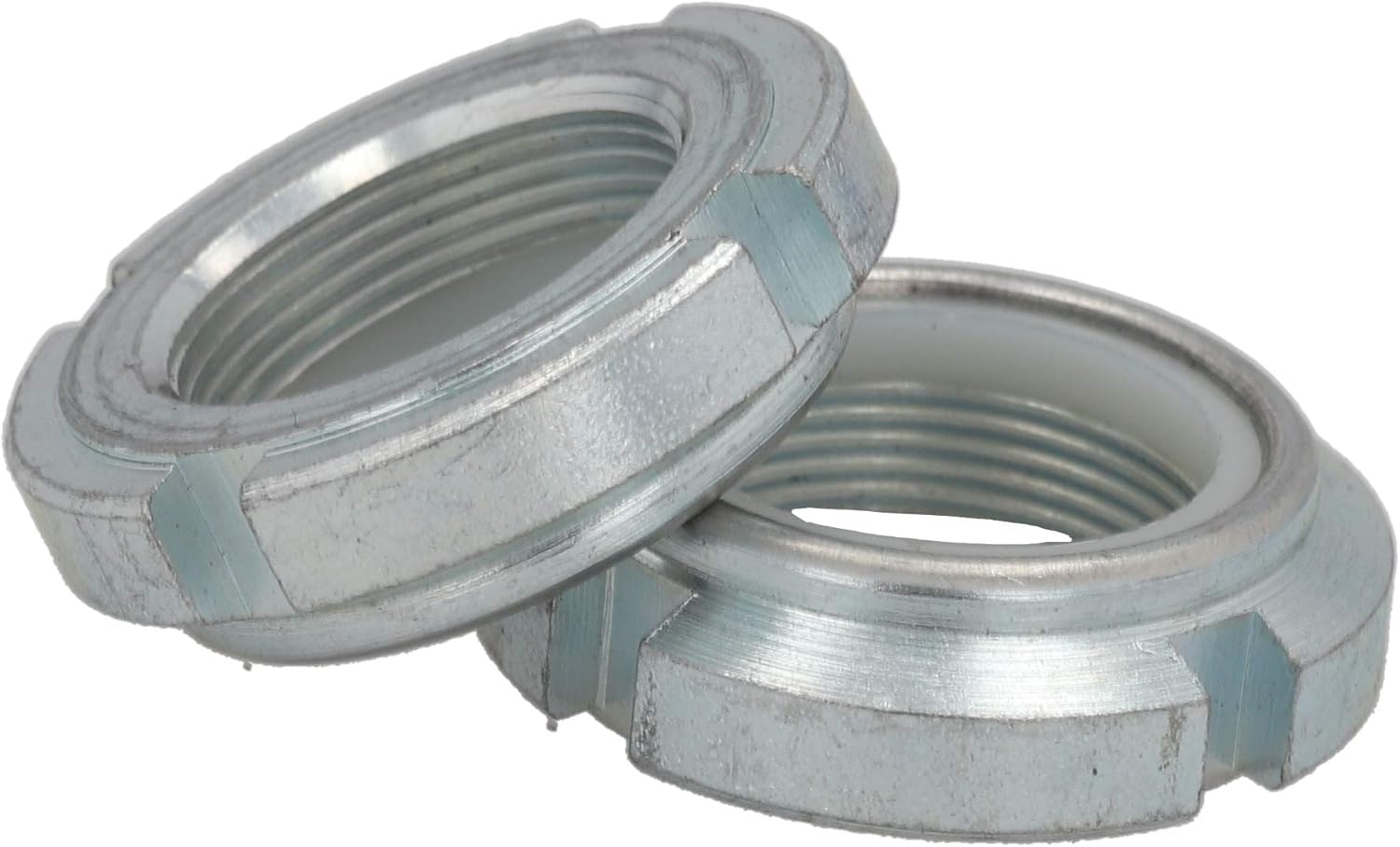 (2pcs) BelMetric M20X1.0 Metric Slotted Spanner Nut with Nylon Insert Zinc Plating Super Fine Thread NN20X1.0SPANCLZ