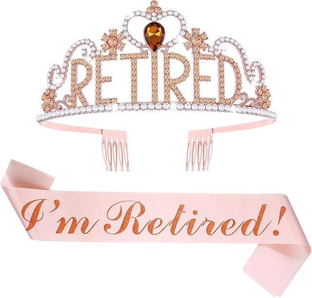 Abeillo Retirement Party Decorations - Retirement Gifts for Women, I'm Retired Sash & Retired Crown Tiara, Women Happy Retirement Party Supplies, Gifts, Favors