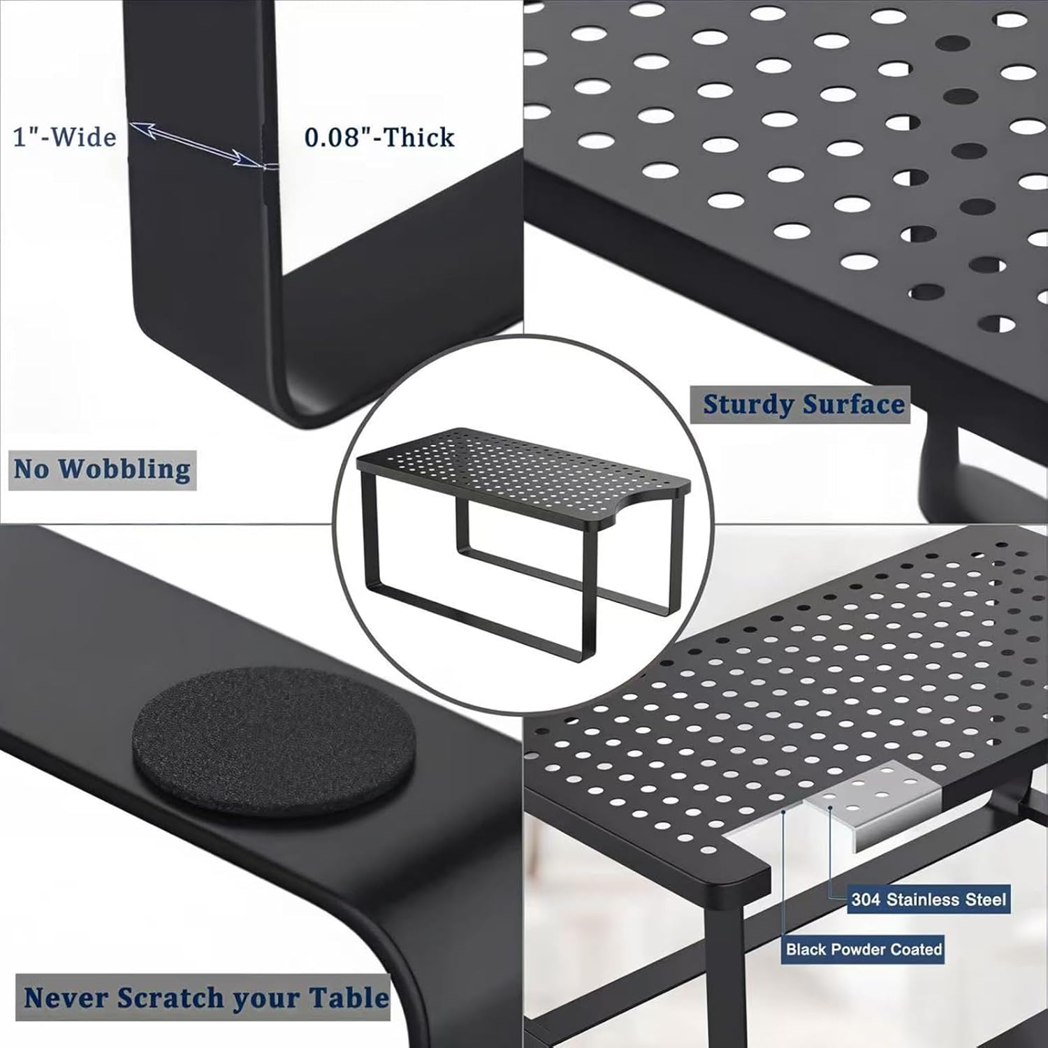 Water Filter Dispenser Stand, Metal Holder with Drip Tray for Countertop, Water Dispenser Stand Fits Beverage Dispensers with Spigot & Water Pitchers, 15" L x 8" W x 7" H, Black
