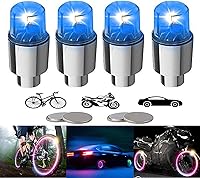Vista 1 de 4 piezas de luces LED para rueda de bicicleta, tapones para válvulas de neumáticos de automóvil, tapas de vástagos de bicicleta, motocicleta