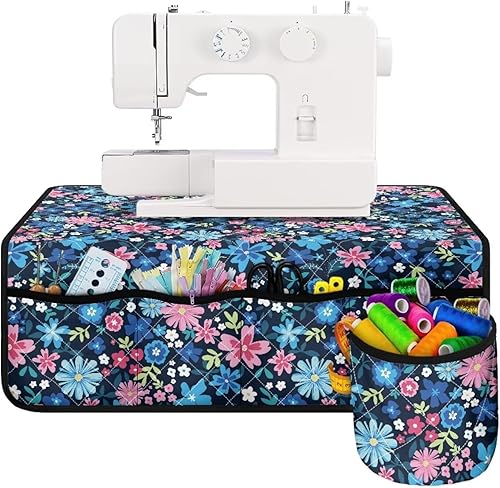 Miniatura 43 de Tapetes para máquina de coser de girasol y colibrí para mesa con bolsillos, para máquinas de coser de Acción de Gracias, alfombrillas para reducir