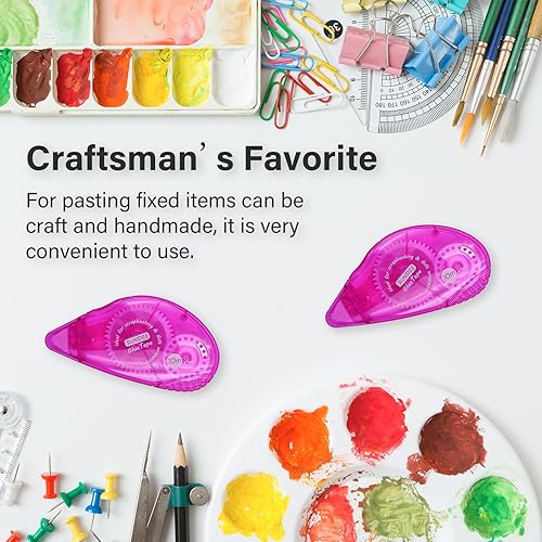 Miniatura 10 de TELEXSUN Glue Runner - Rodillo de cinta adhesiva permanente de doble cara, 0.3 x 360 pulgadas, aplicador de rodillo adhesivo permanente, paquete de