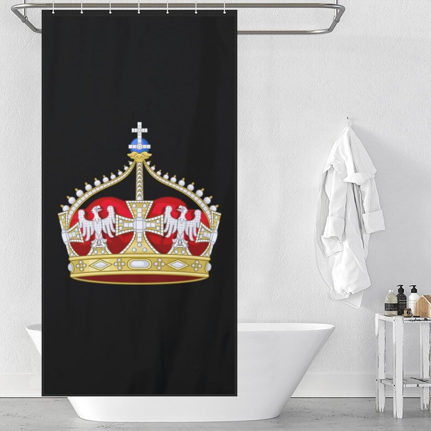 The German Prince Funny Shower Curtains Washable Bath Curtain Liner with Hooks for Bathroom Bath Tubs 36x72Inch（92x183cm）