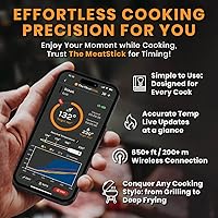 Vista 5 de MeatStick BBQ & Kitchen 2.0 Bundle [2 sondas/rango ilimitado] Termómetro inalámbrico inteligente para carne con Bluetooth para ahumar, asar a