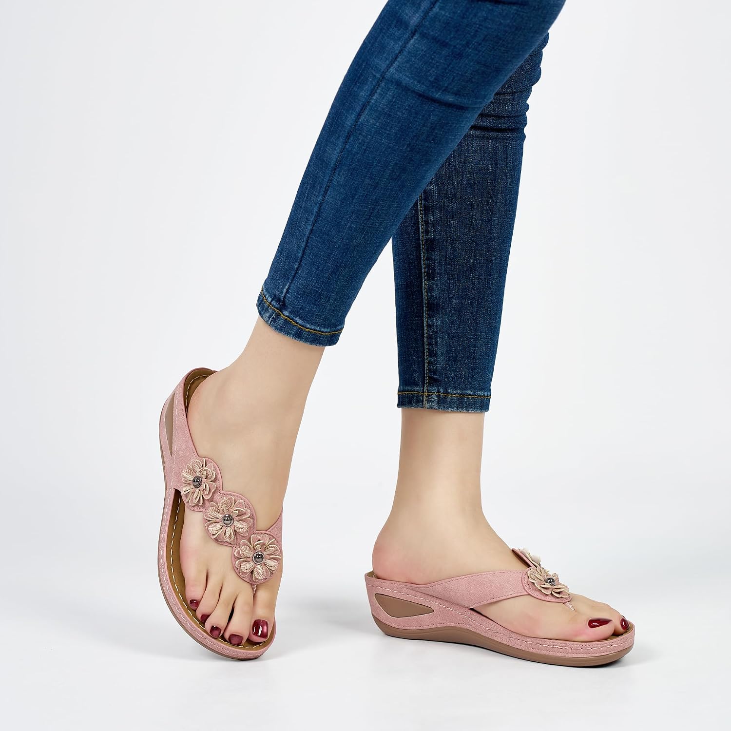 FUDYNMALC Sandals for Women Wedge Shoes: Summer All-Day Comfort Walking Platform Flip Flops 2026 for Casual Dressy