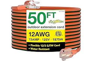 Go Green Power 12/3 SJTW Outdoor Lighted Extension Cord in 50 Foot Length