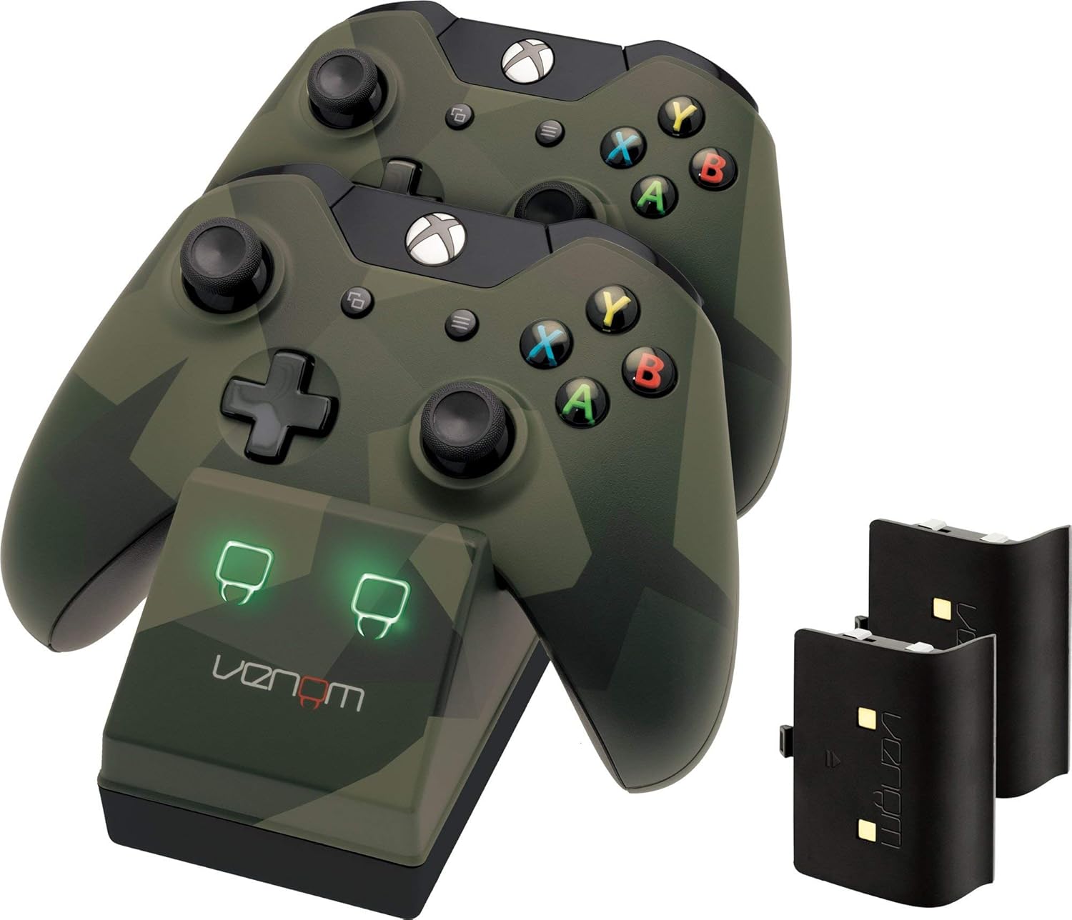 Venom Xbox One Twin Docking Station with 2 x Rechargeable Battery Packs: Camo Edition Xbox One