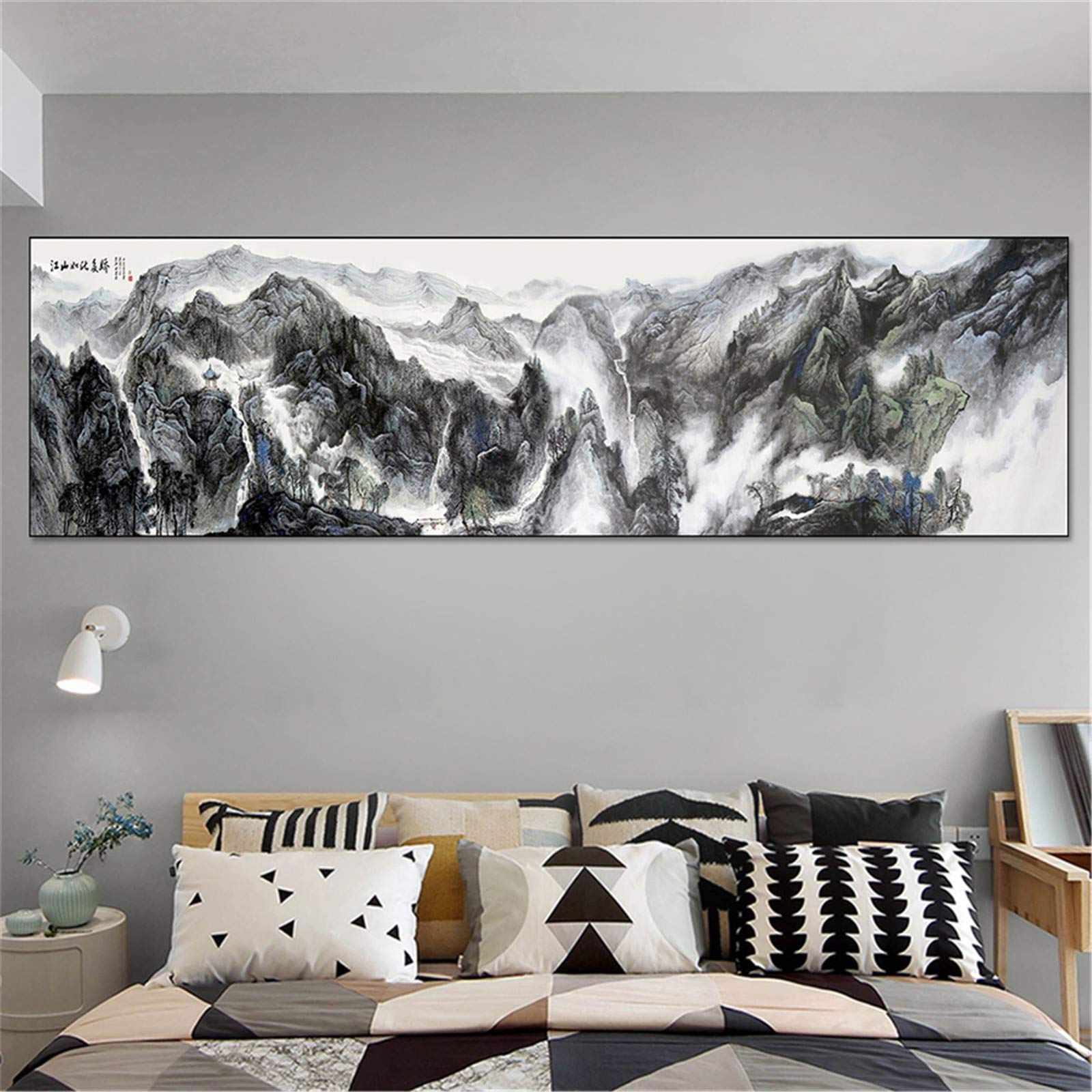 Kit broderie diamant point de croix paysage alpin abstrait grande taille pour adultes