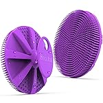 Silicone Body Scrubber, BEAUTAIL Shower Bath Scrubber, More Hygienic Than Traditional Loofah, Lather Nicely, Long Lasting, Gentle Exfoliating Brush for Women Men Baby Sensitive Skin, 1 Pack, Purple