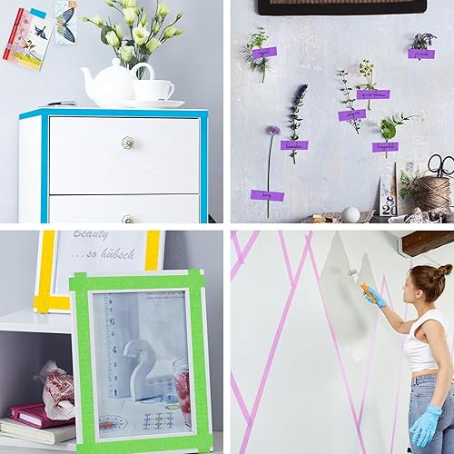 Miniatura 8 de VGOODALL 7 cintas adhesivas de color, juego de cinta washi para artes y manualidades, suministros de arte para niños, 330 pies x 1 pulgada