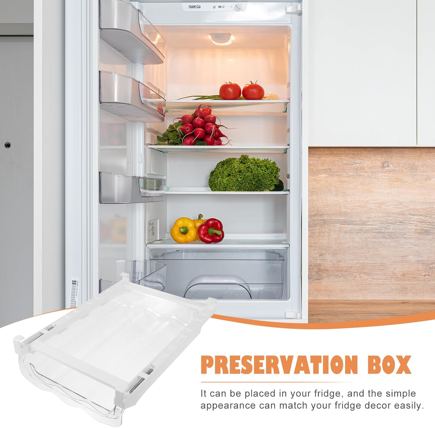 Hanging Egg Storage Box with Drawer for Refrigerator White Fridge Egg Holder Rack for Space-saving Kitchen Storage