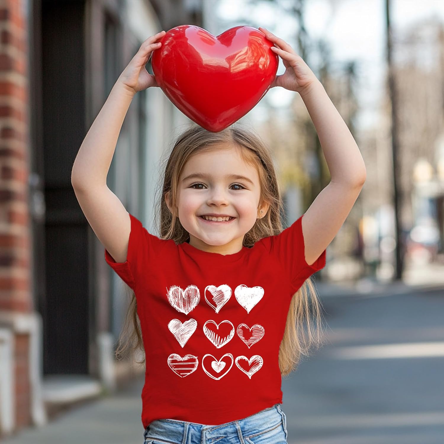 Toddler Girls Valentine's Shirt Cute Love Heart T-Shirts Kids Valentine's Shirts 2-10 Years - Image 4