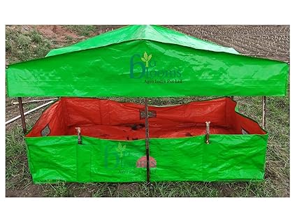 BIO BLOOMS AGRO INDIA PRIVATE LIMITED Vermi Compost Making Bed/Vermi Bed 8ft X 4ft X 2ft with Roofing (200gsm)