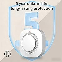 Vista 2 de COHANSHAN Detector de humo, Alarma de humo, Alarmas de incendio Detectores de humo, (Vida útil del sensor de 10 años) cumple con la certificación
