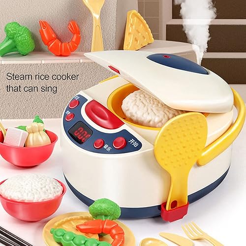Miniatura 2 de Juguete de cocina de arroz para niños, rociador inteligente, cocina para niños, juego de simulación de cocina, juguetes educativos con música (azul)