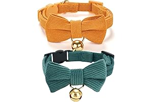 2 Pack Cat Collars with Bow Tie for Breakaway Safety