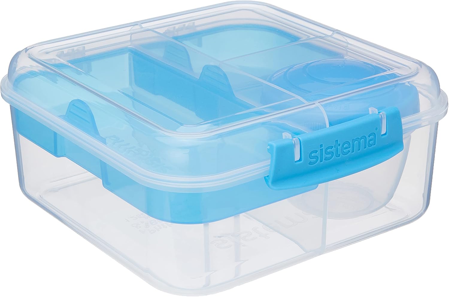 Sistema To Go Collection Bento Box Plastic Lunch and Food Storage Container, 55.7 Ounce, Multi Compartment (Color May Vary): Home & Kitchen