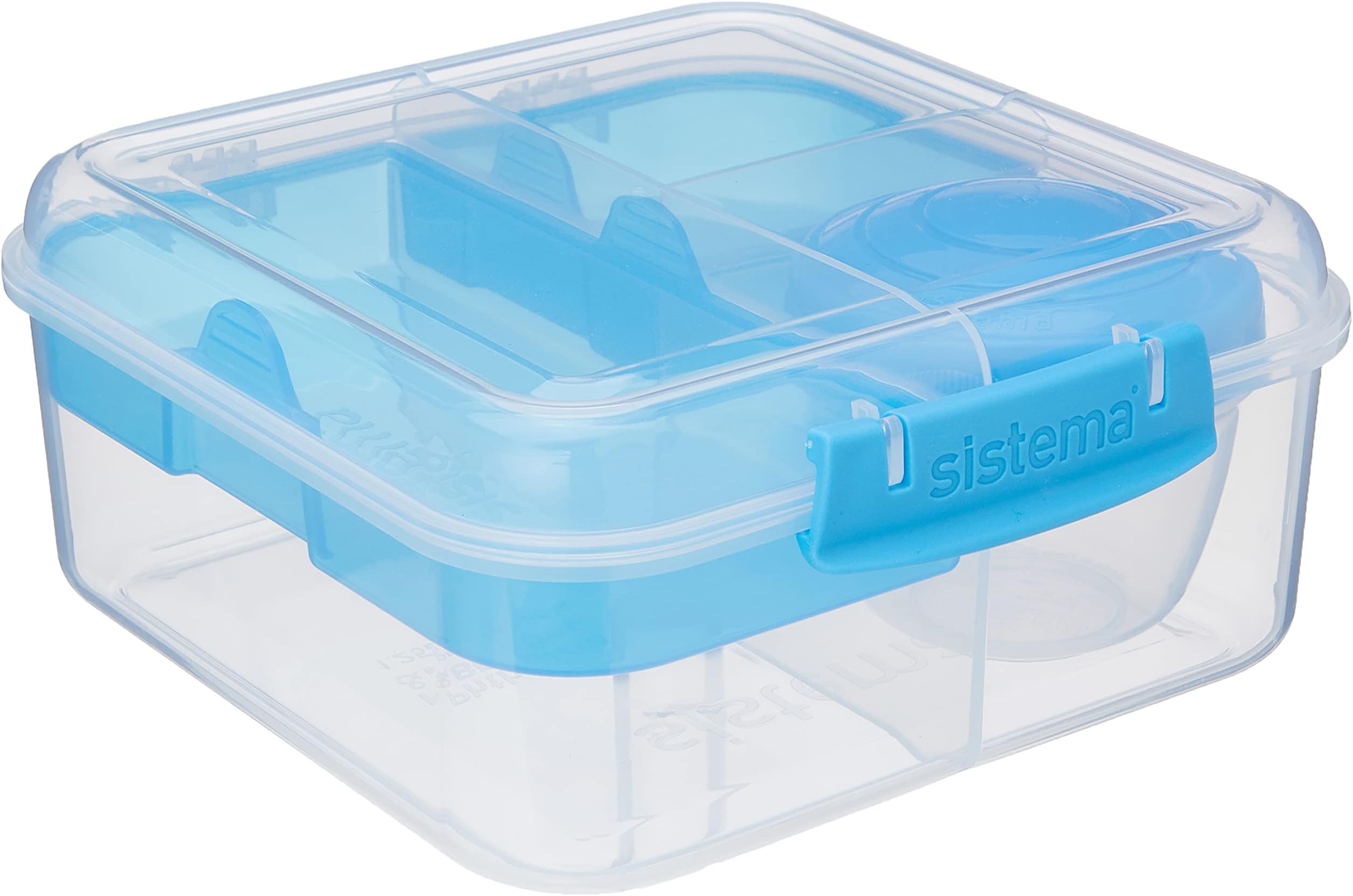 Sistema Bento Box TO GO | Lunch Box with Yoghurt/Fruit Pot | 1.25 L | Assorted Colours | 1 Count