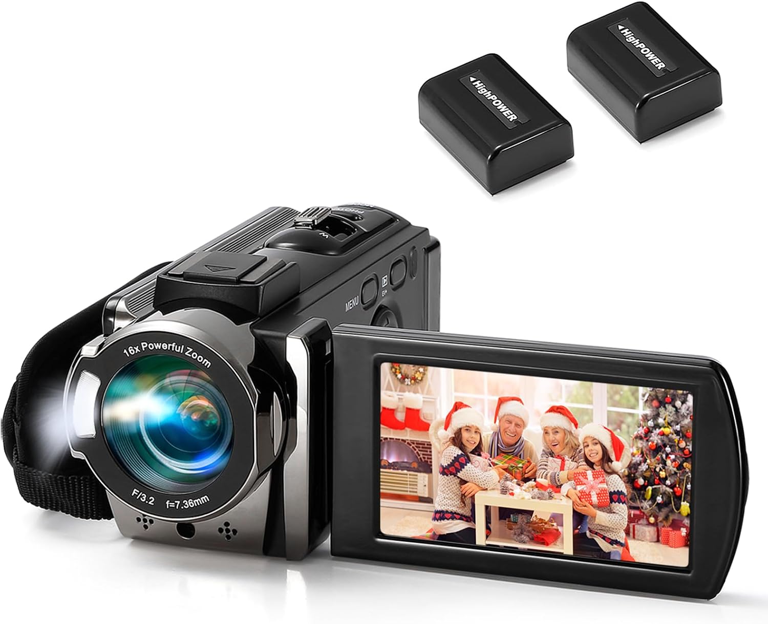 Video Camera Retro Style, Vintage Camcorder 1080P 24MP with 2 Batteries image 4