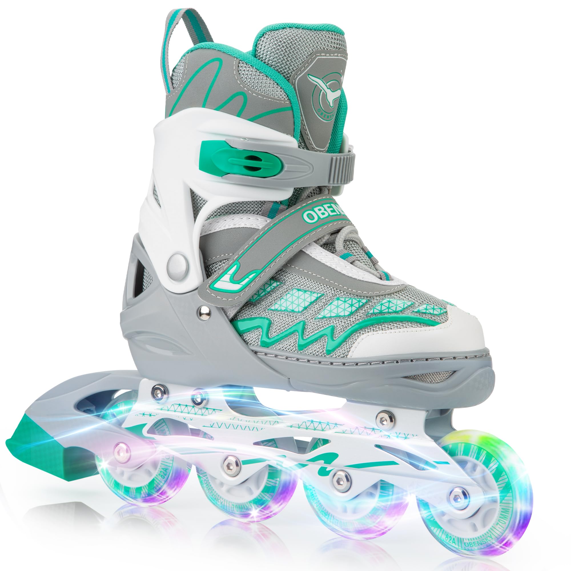 Adjustable Inline Skates for Girls and Boys, Fun Illuminating Inline Skates for Kids Ages 5-8 8-12, Roller Skates for Youth Beginners - Includes Free Skate Bag