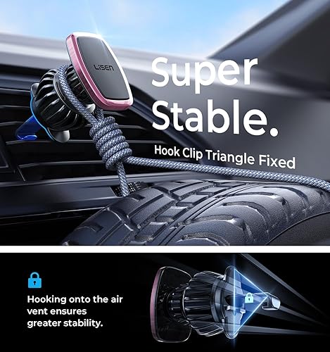 Miniatura 17 de LISEN - Soporte magnético para teléfono de automóvil [Fácil de instalar] Soporte para teléfono de automóvil [6 imanes fuertes] Soporte para teléfono