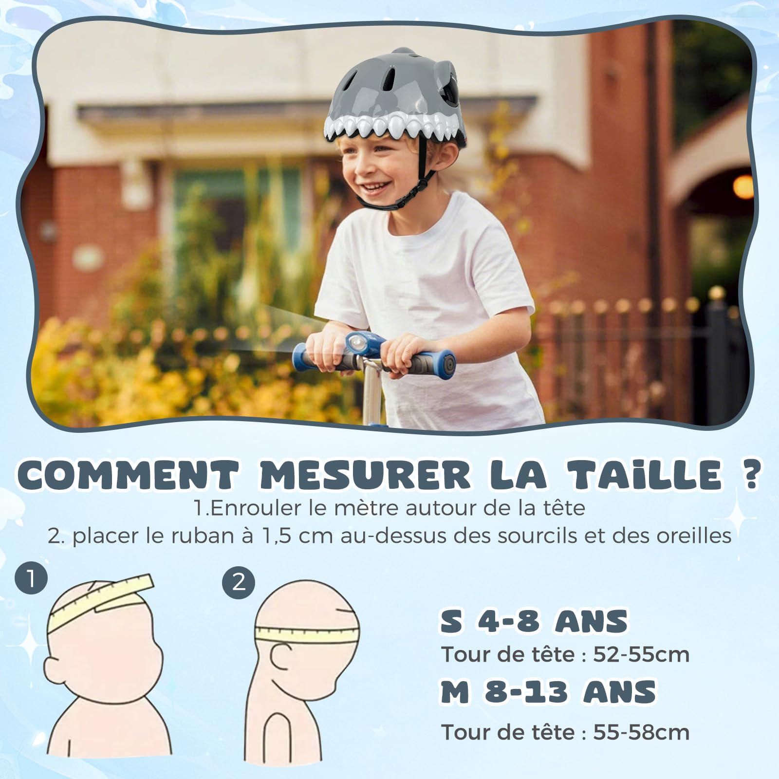 LeapBeast Casque Vélo Enfant -Casque 3D Cartoon Réglable Respirant, Casque de Patineur pour Enfants, pour Garçon et Fille, pour Vélo, Skateboard, Scooter, Scooter