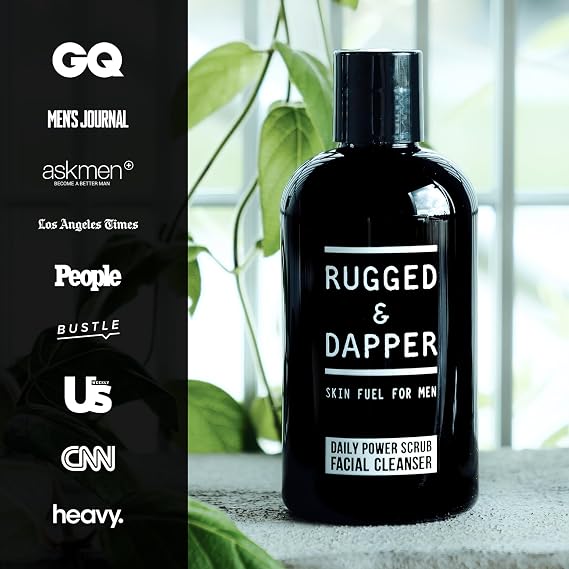 RUGGED & DAPPER Face Wash for Men | Daily Exfoliating Mens Face Wash & Scrub | Deep Cleans Oily, Rough & Breakout-Prone Skin