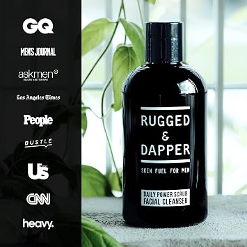 RUGGED & DAPPER Face Wash for Men | Daily Exfoliating Mens Face Wash & Scrub | Deep Cleans Oily, Rough & Breakout-Prone Skin