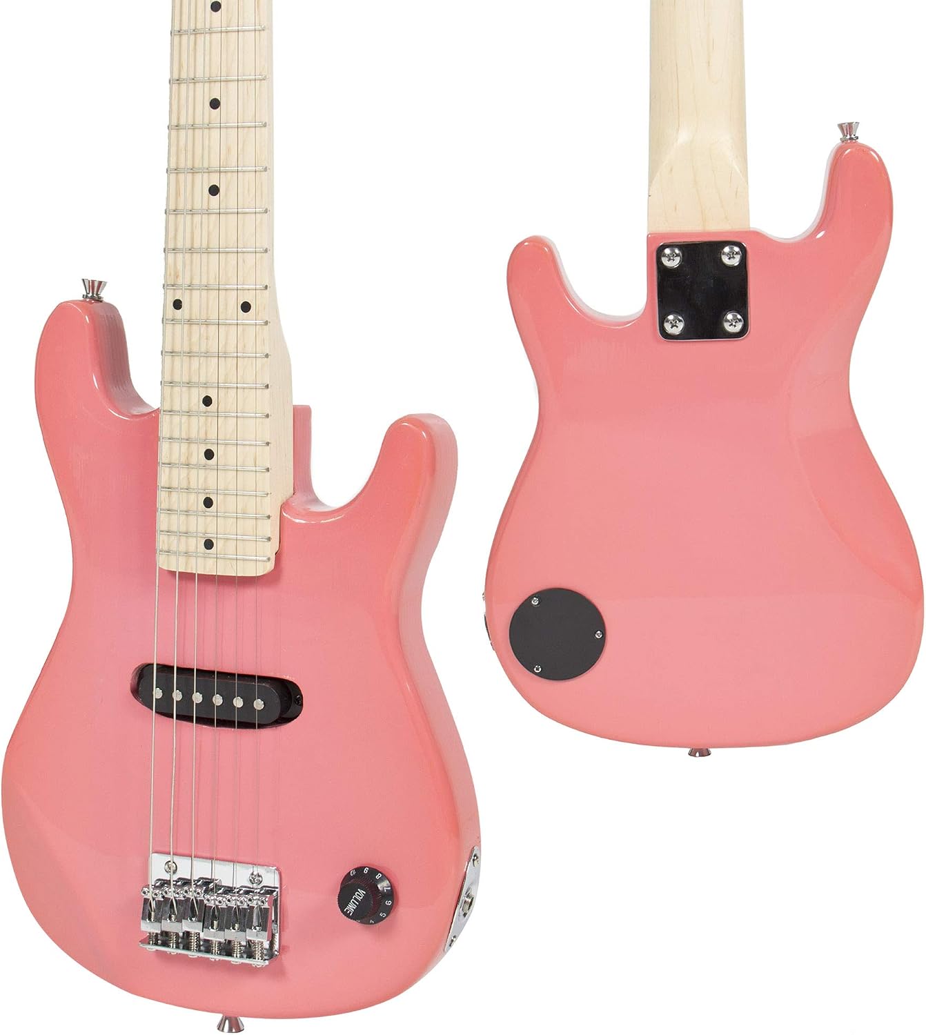 Best Choice Products 30in Kids 6-String Electric Guitar Beginner Starter Kit w/ 5W Amplifier, Strap, Case, Strings, Picks - Pink
