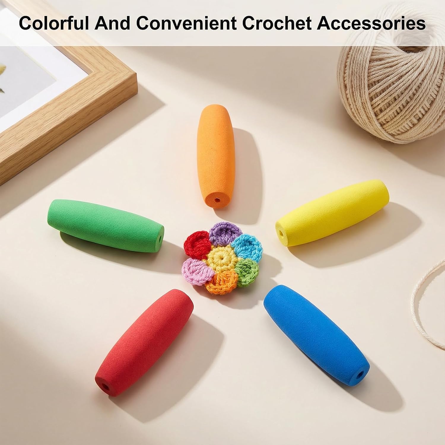 5 Pcs Crochet Hook Grips Ergonomic for Crocheting and Knitting Crochet 2mm-10mm(0.08in-0.39in) Hooks Comfortable Removable Cushions Hands Handle(5 Sizes)