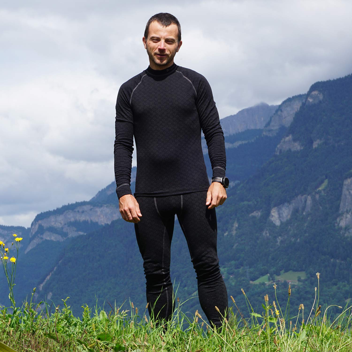 Thermowave Xtreme bielizna męska z merynosów, długie kalesony męskie, bielizna termiczna, 220 g/m², miękka, lekka, do jazdy na nartach, snowboardzie, wyposażenie zimowe, szeroki pas, rozmiary S-3XL