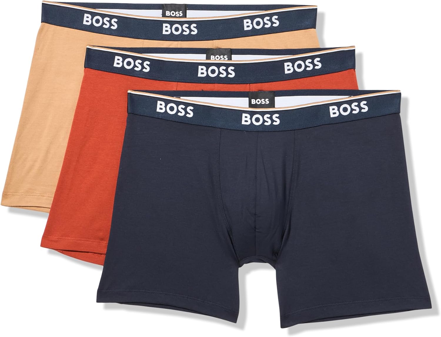 BOSS mens 3-pack Multi Color Bold Logo Boxer Briefs