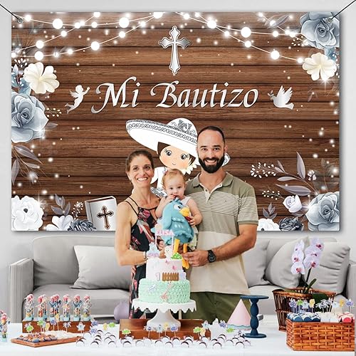 Miniatura 5 de Mi Bautizo - Decoración de fiesta de bautizo suministros de primera comunión para bautizo revelación de género baby shower niña