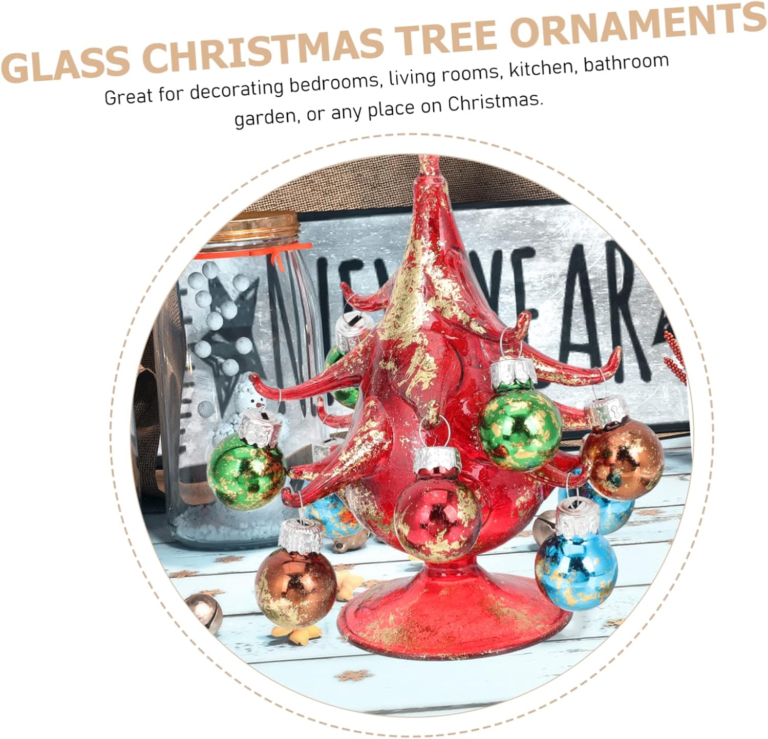 Creative Christmas Tree Glass Ornament Decoration Charming Tabletop Figurine for Holiday Decor for Craft Displays and Fun