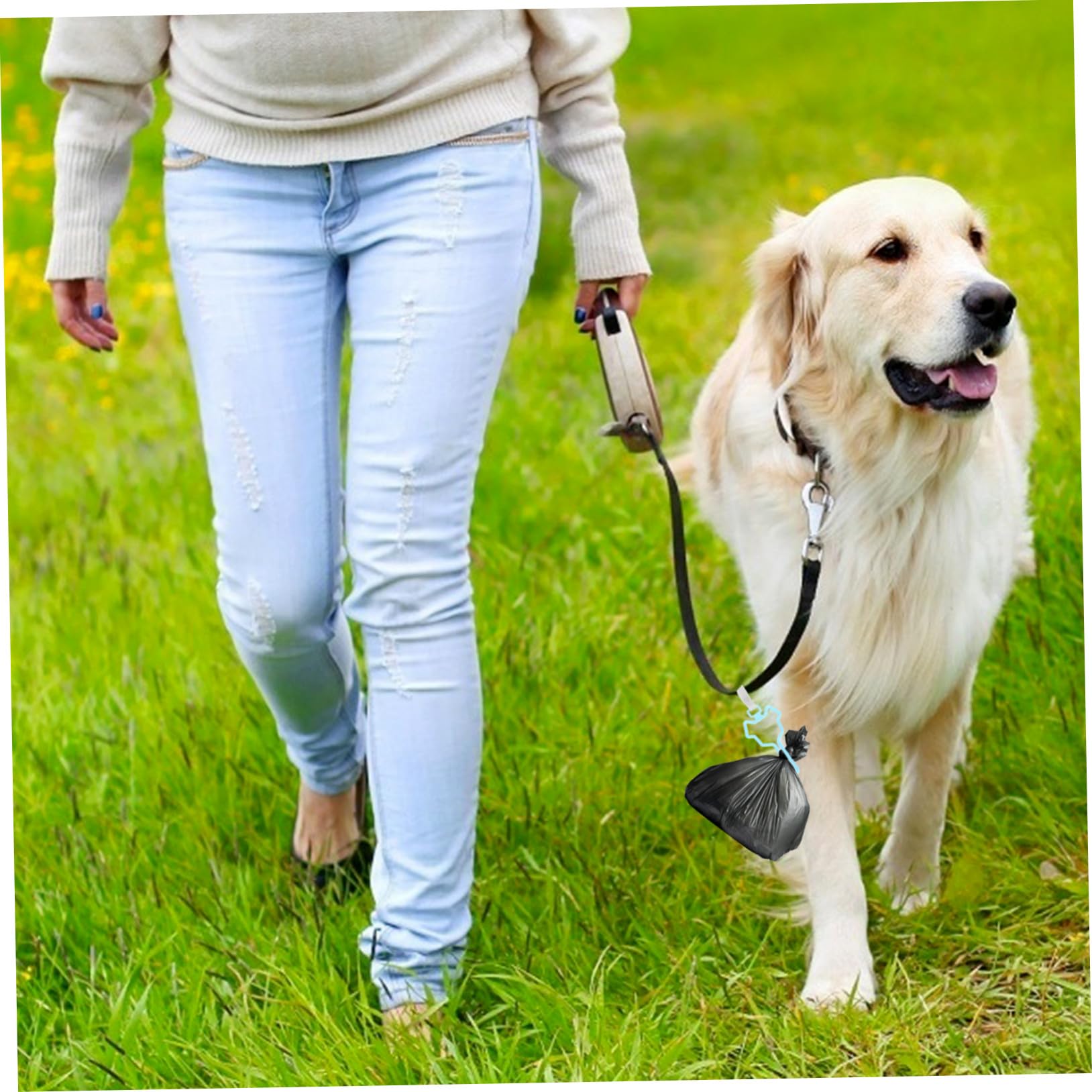 Abaodam 5 pièces Distributeur Sacs Déjections Chien avec Clip Fixation pour Laisse Support Multi-usage Couleurs Assorties Rouge Bleu Vert Gris