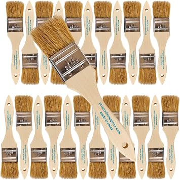Vermeer Chip Paint Brushes - 24-Pack - 1.5" Chip Brushes for Paints, Stains, Varnishes, Glues, Gesso - Home Improvement - Interior & Exterior Use