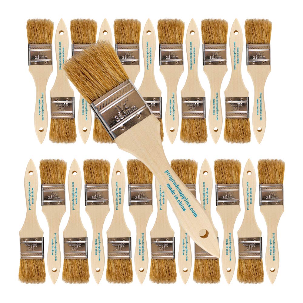 Pro Grade Chip Paint Brushes 24 Ea 1.5 Inch Chip Paint Brush