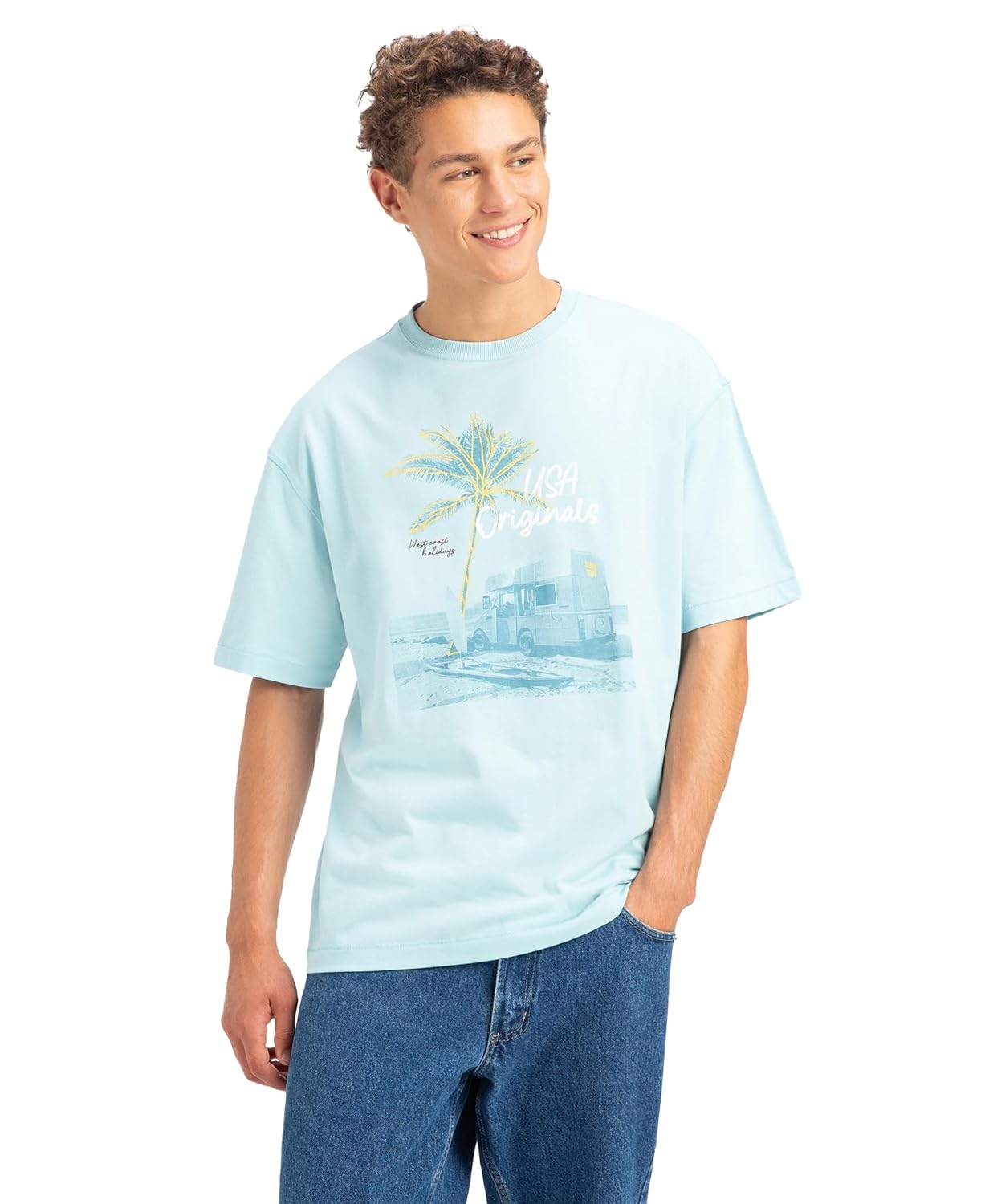 Jockey US81 Men's Super Combed Cotton Rich Graphic Printed Oversized T-Shirt