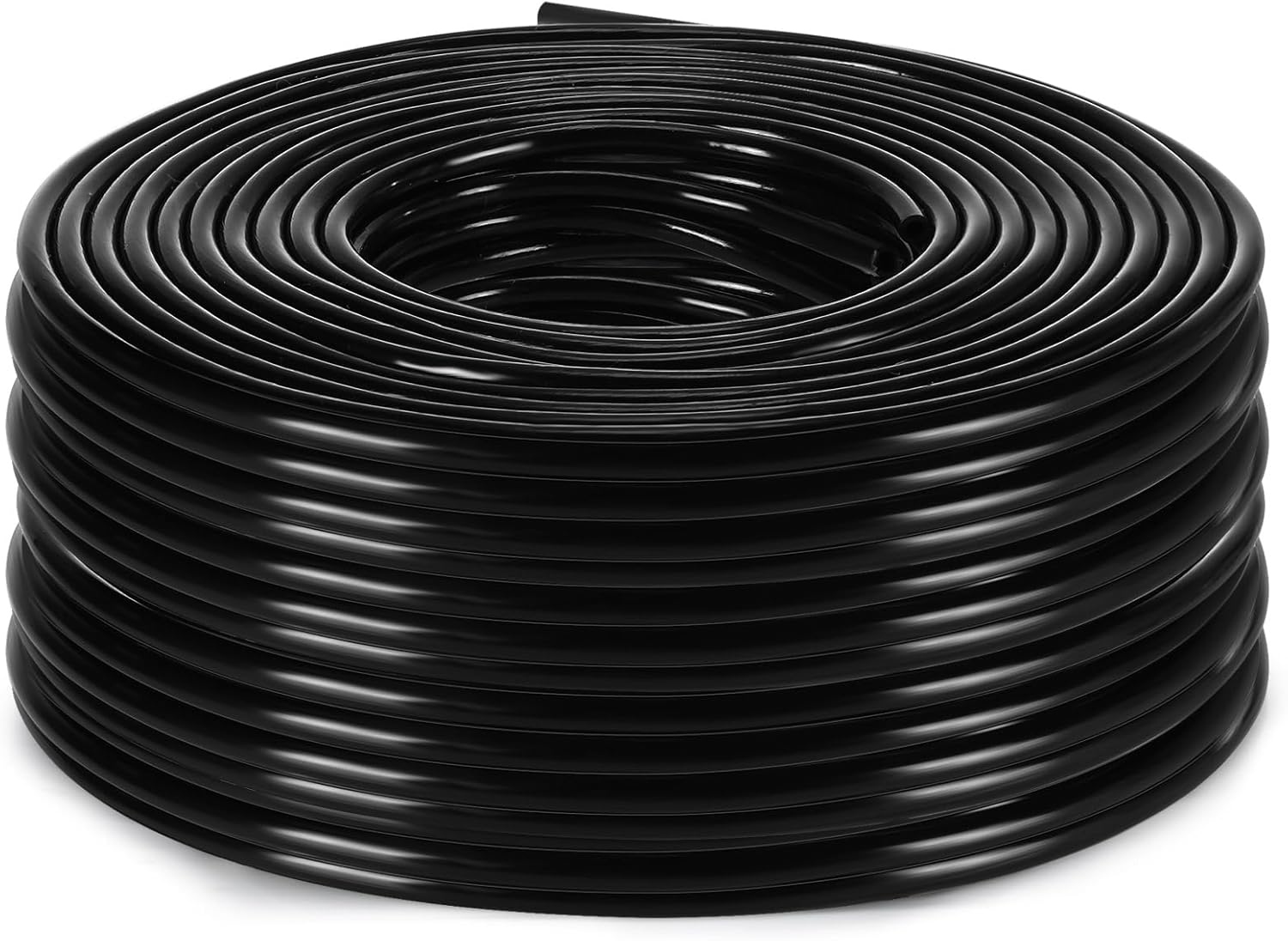Treela 328 ft Drip Irrigation Hose 1/4 Inch Blank Distribution Tubing Drip Irrigation Tubing Water Hose for Garden Flower Bed Greenhouse Flower Patio Lawn (Black)