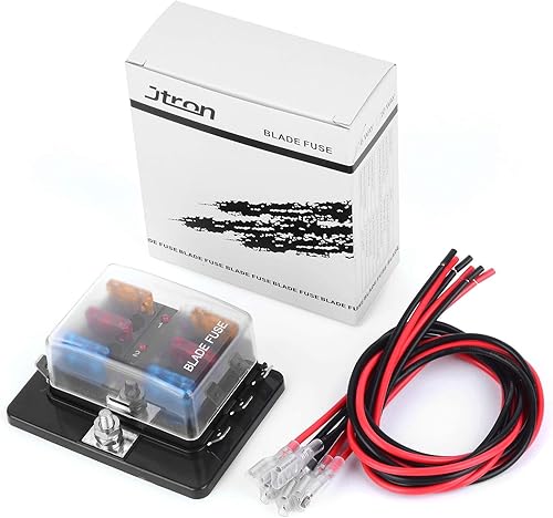 Miniatura 6 de Jtron DC 12  32 V Blade Fuse Box Holder con kit de luz de advertencia LED para bloque de fusibles marino automático, fusibles incluidos cable de